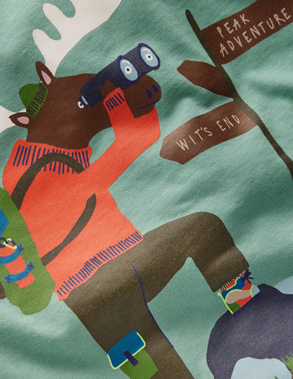 Long Sleeve Printed T-shirt-Oil Blue Moose Explorer-3