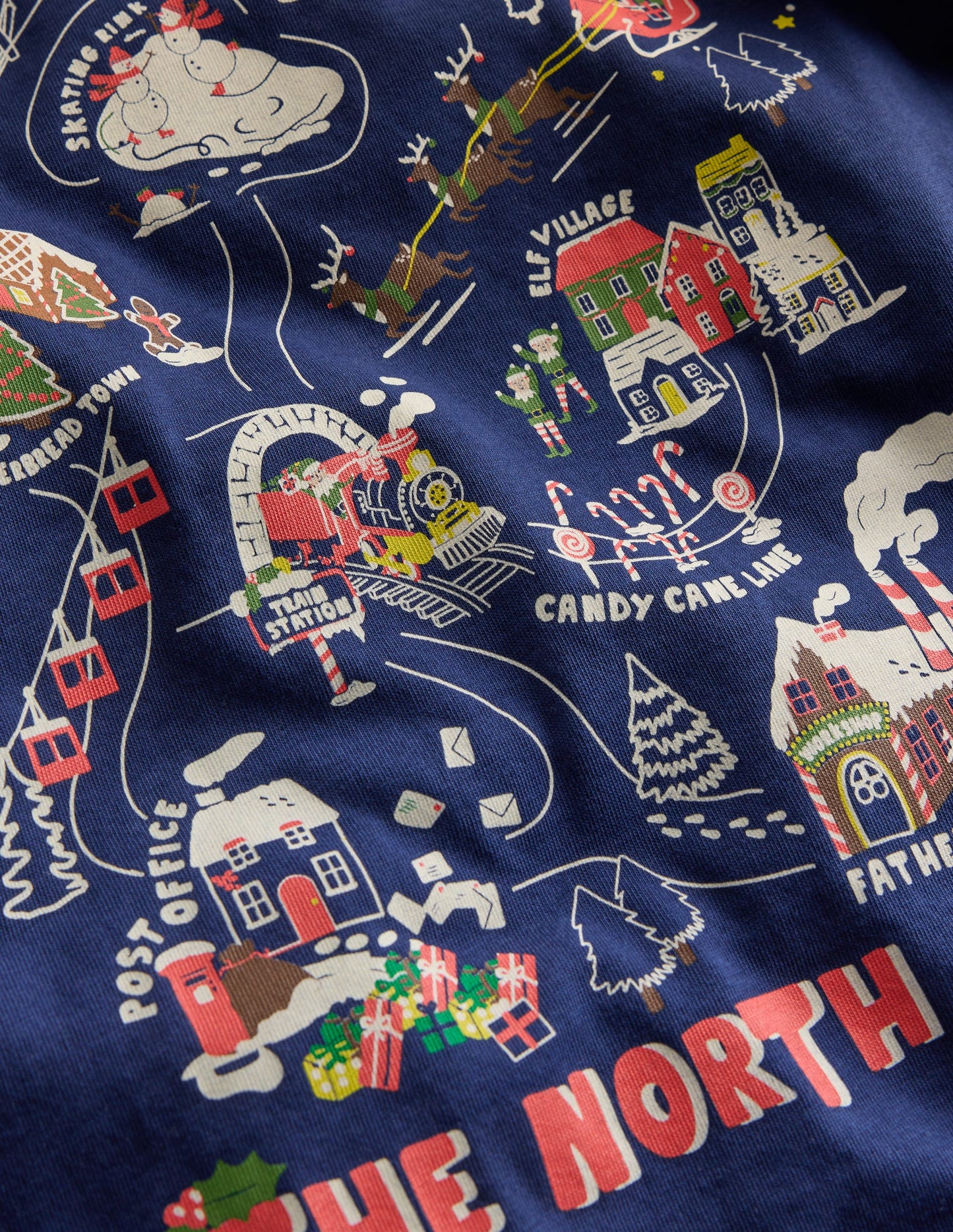 Front & Back Printed T-shirt-Twilight Blue North Pole