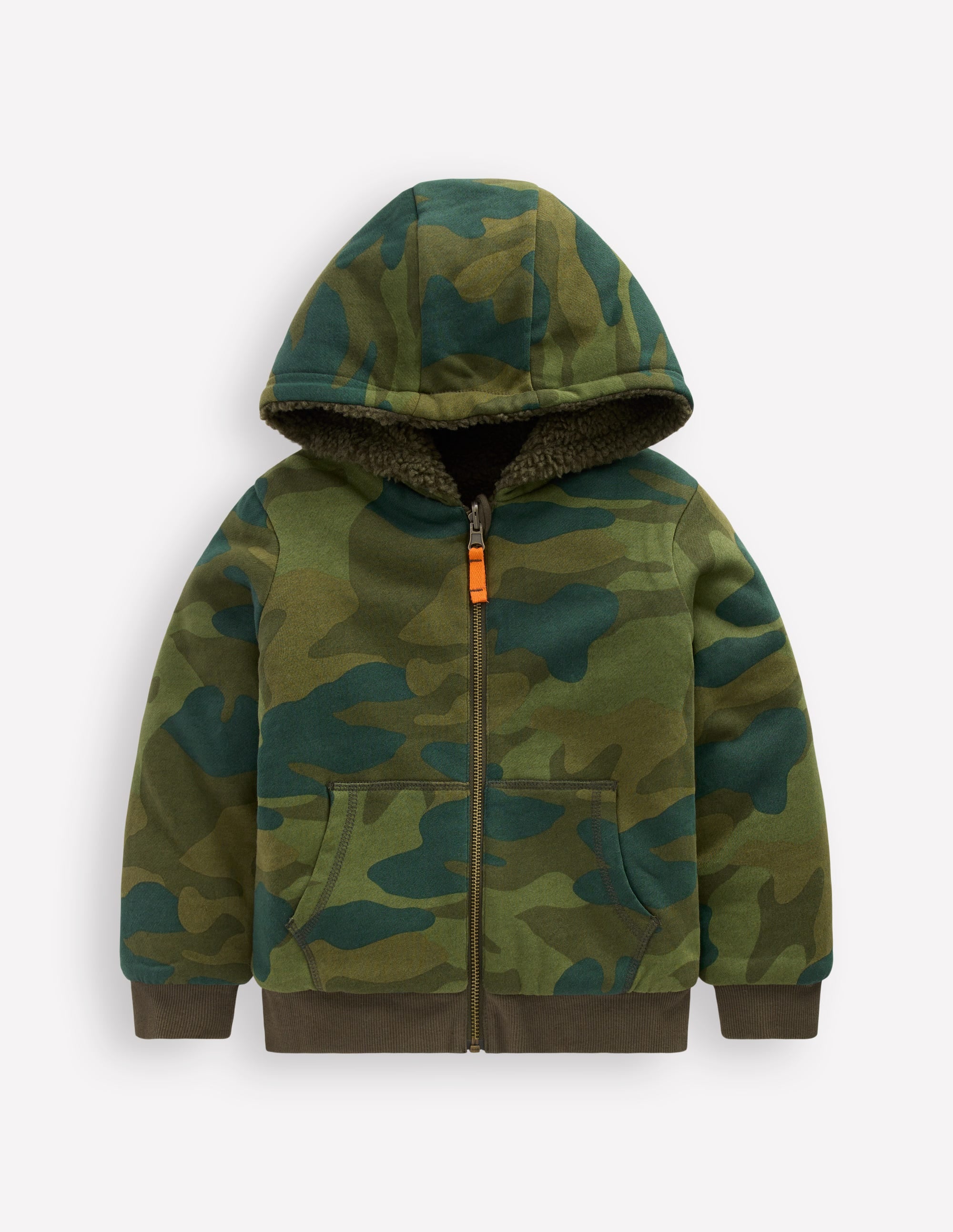 Reversible Borg Hoody-Camo | Boden USA