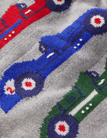 Fun Logo Sweater-Grey Marl Cars-3