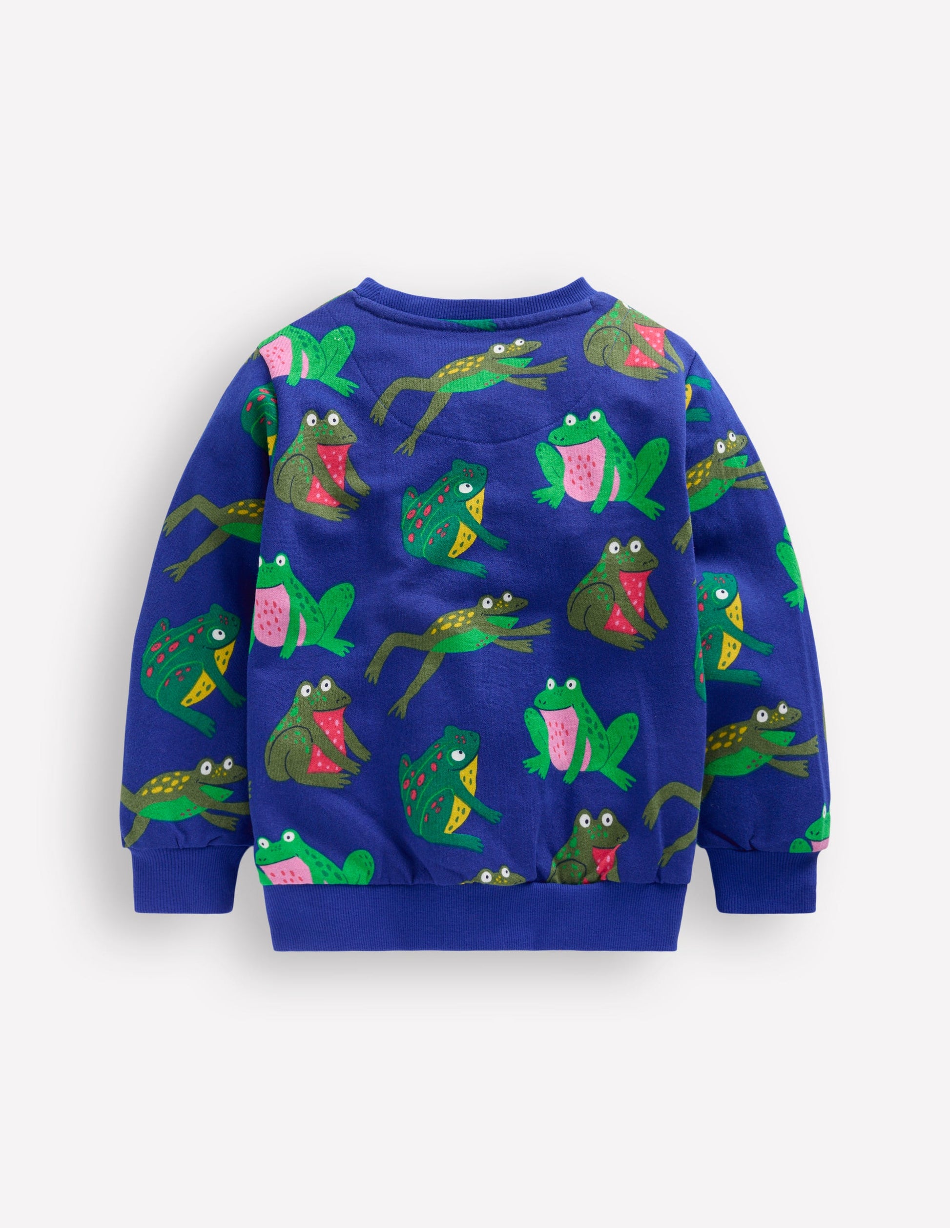 Everyday Printed Sweatshirt-Bright Blue Frogs-2