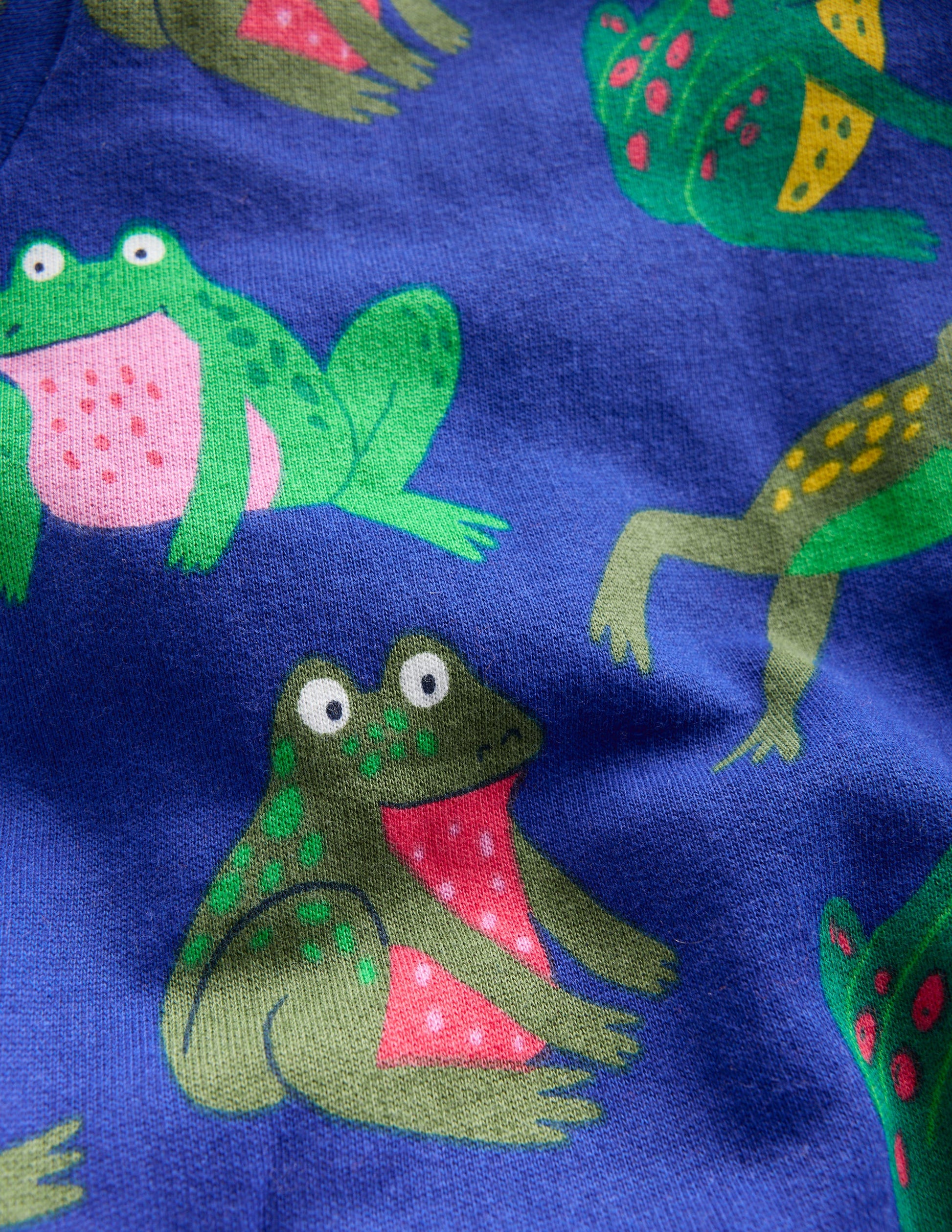 Everyday Printed Sweatshirt-Bright Blue Frogs-3