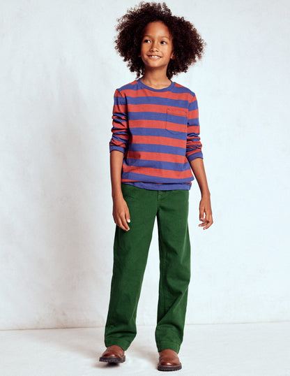 Everyday Relaxed Pants-Pine Green Twill-1