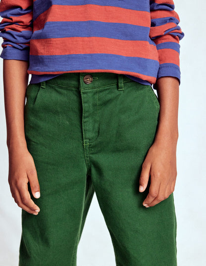 Everyday Relaxed Pants-Pine Green Twill-2