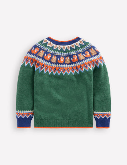 Fair Isle Jumper-Jewel Green Woodland-6
