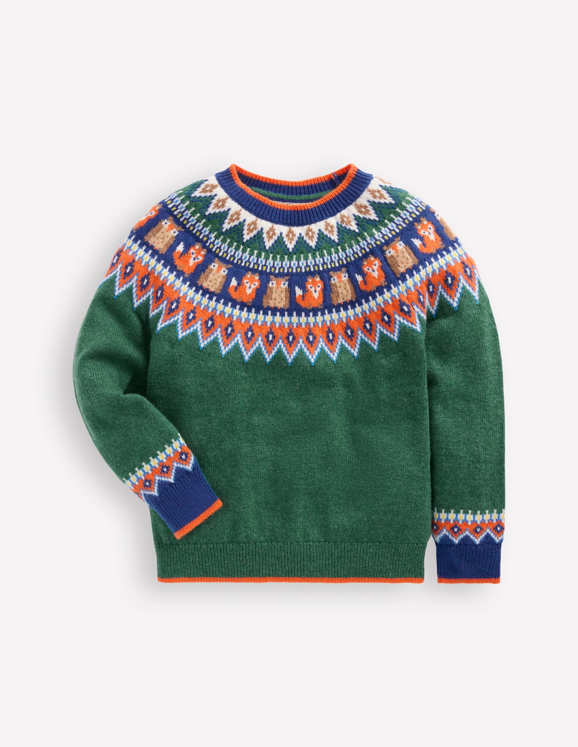 Fair Isle Jumper-Jewel Green Woodland-5