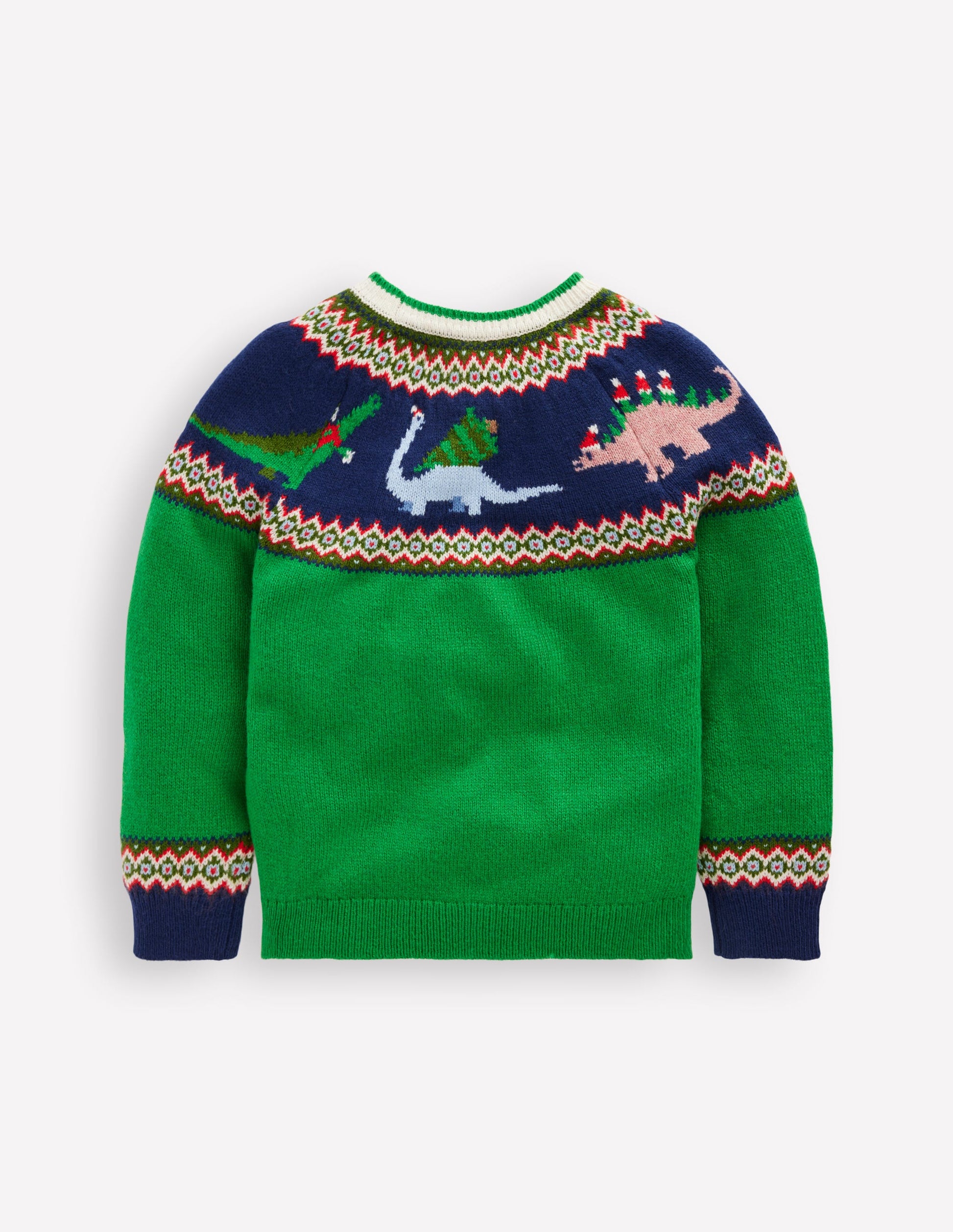 Fair Isle Jumper-Sapling Green Dinosaur-2
