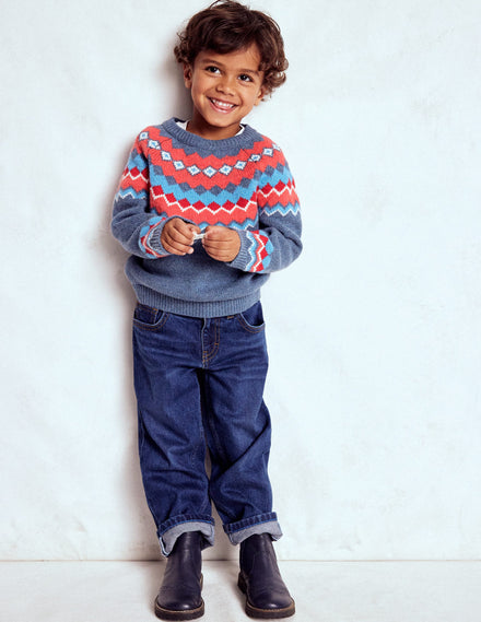 Fair Isle Jumper-Blue Classic Fair Isle