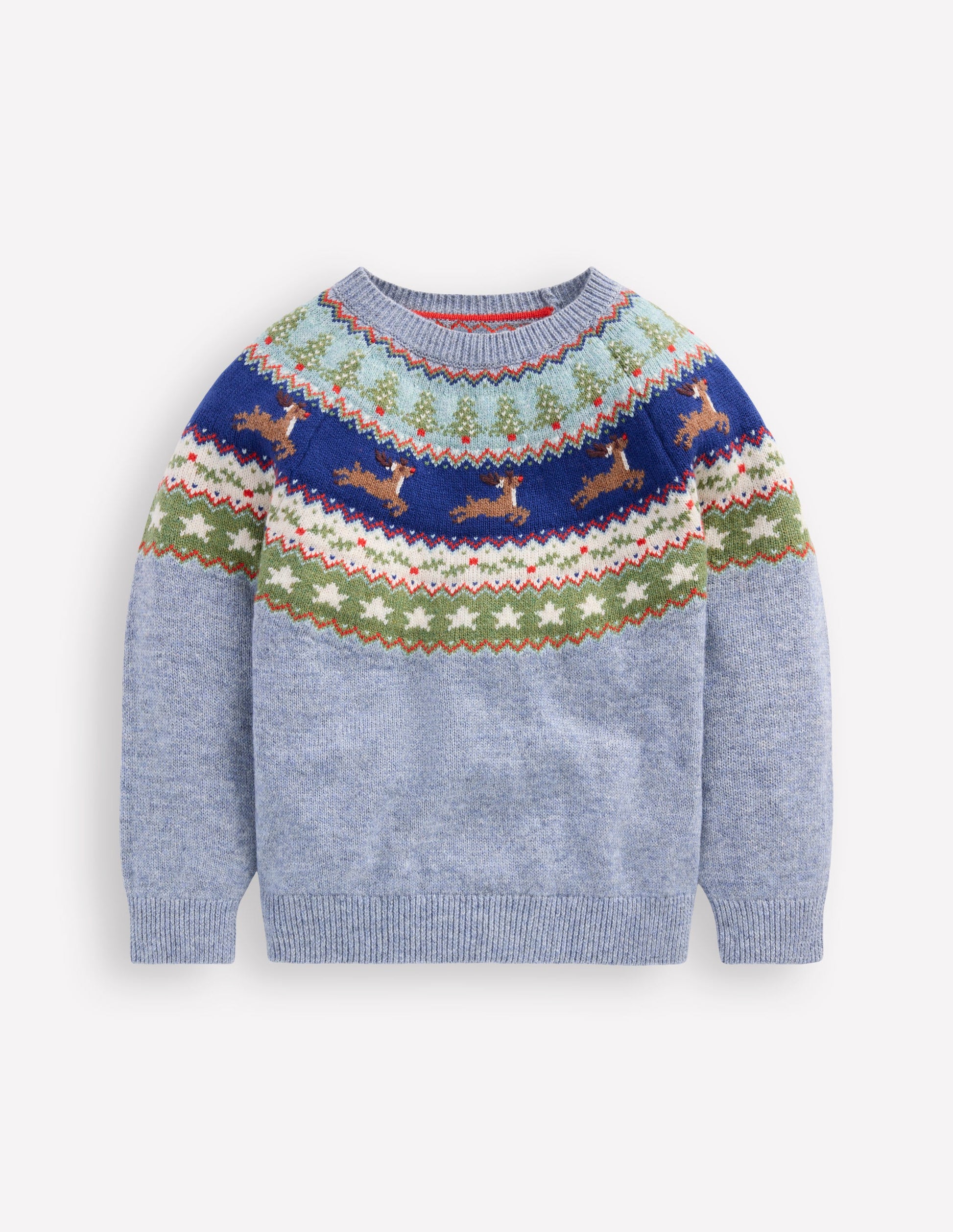 Fair Isle Jumper-Glacier Blue Reindeer-3