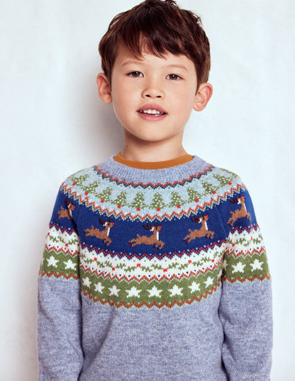 Fair Isle Jumper-Glacier Blue Reindeer-2