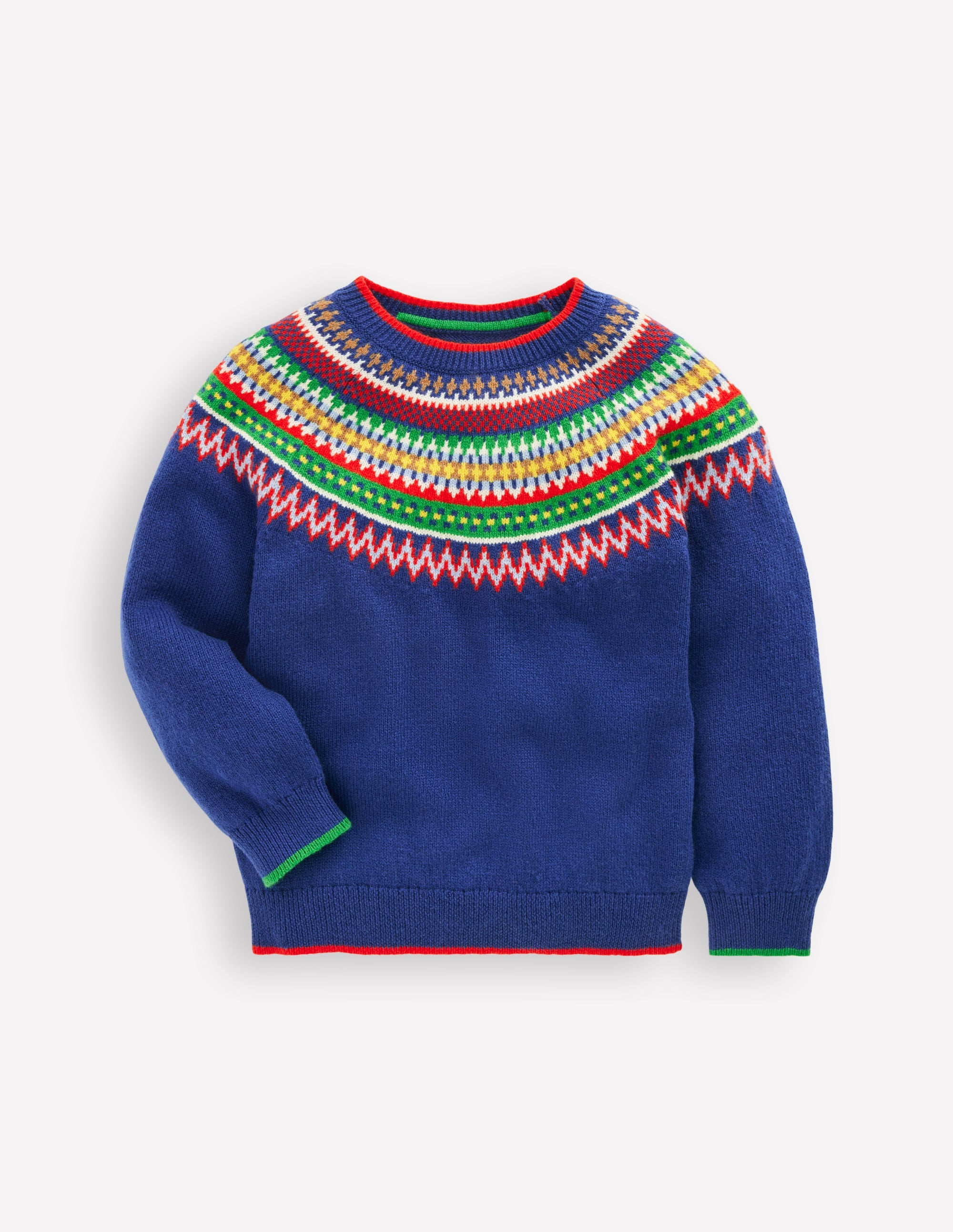 Fair Isle Jumper-Sapphire Blue Multi - Image 1