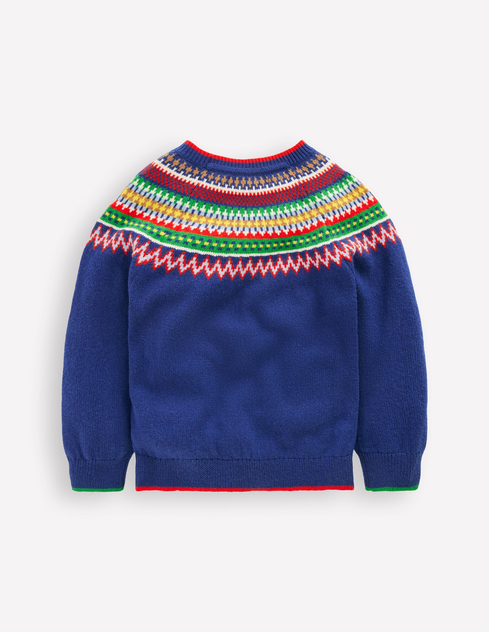 Fair Isle Jumper-Sapphire Blue Multi - Image 2
