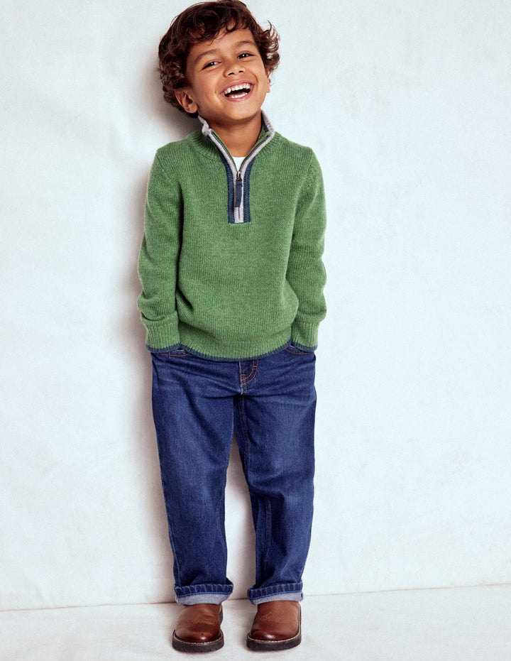 Heritage Half-Zip Sweater-Safari Green