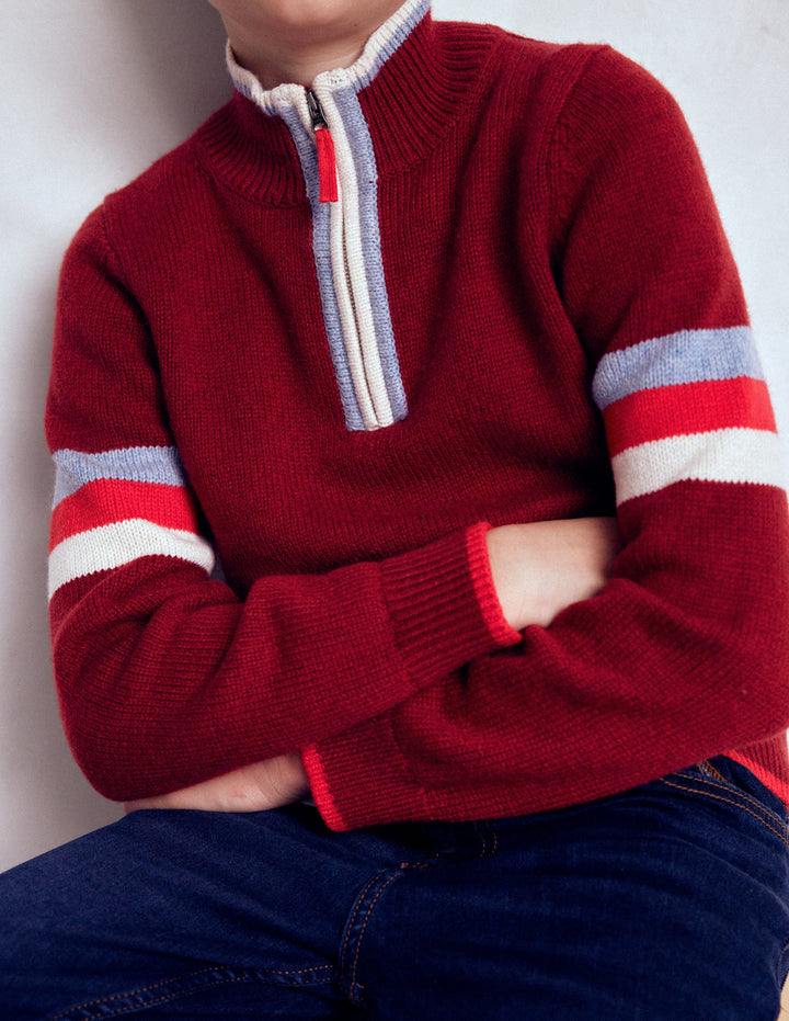 Heritage Half-Zip Sweater-Rumba Red