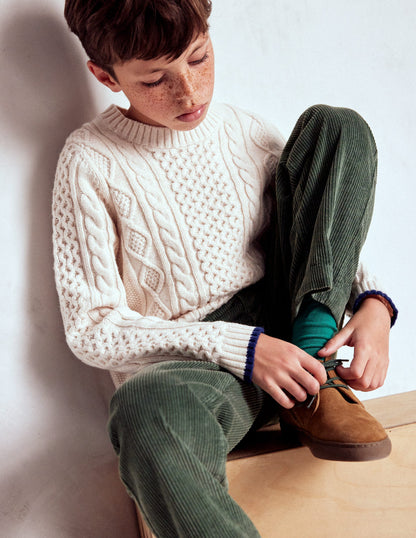 Heritage Cable Jumper-Ecru Marl-3