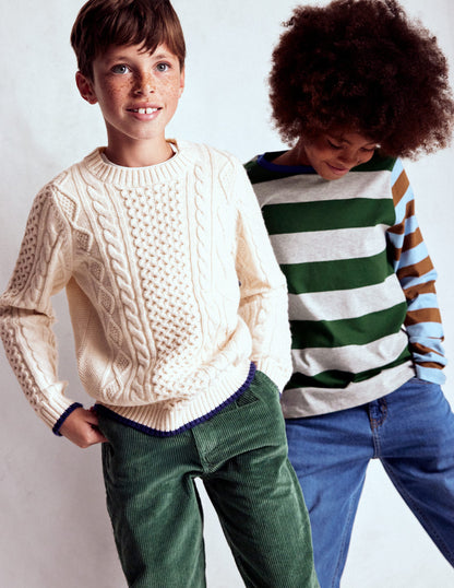 Heritage Cable Jumper-Ecru Marl-7