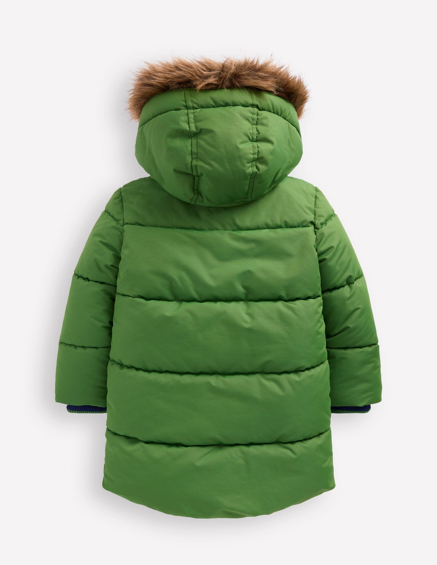 Fleece Lined Padded Coat-Green