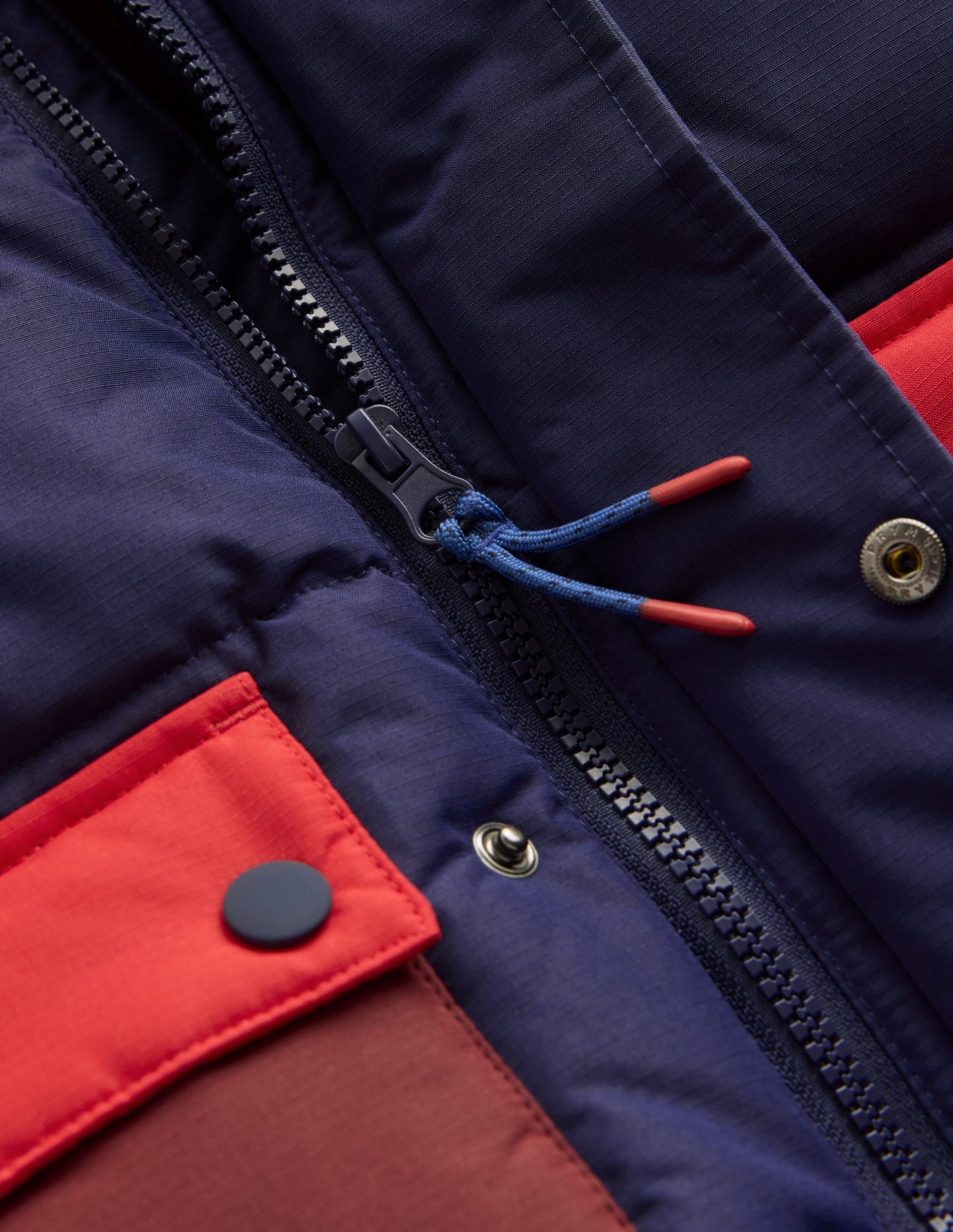 Fleece Lined Padded Coat-Navy Colourblock
