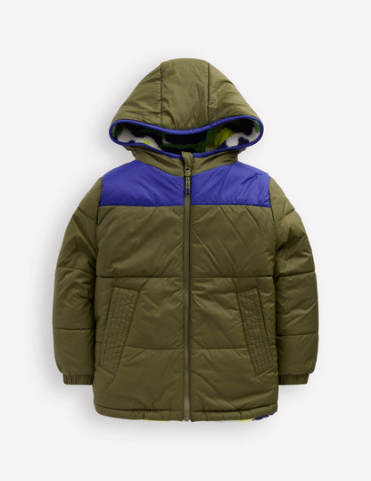Reversible Cosy Borg Jacket-Green Camo-1
