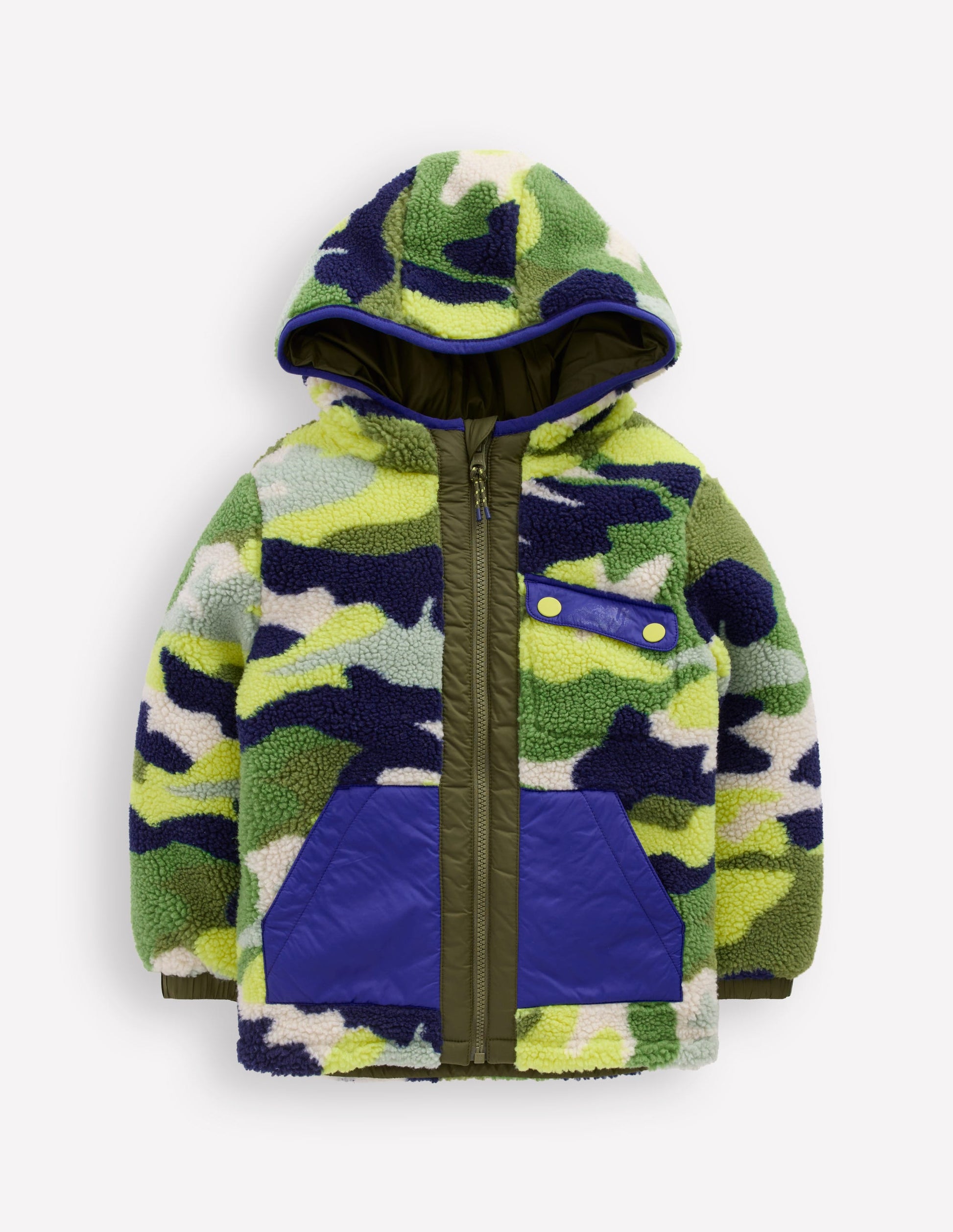 Reversible Cosy Borg Jacket-Green Camo-3