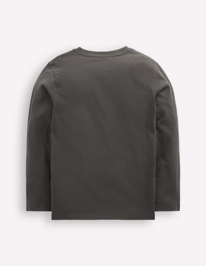 Zip Detail Appliqué T-shirt-Phantom UFO-2