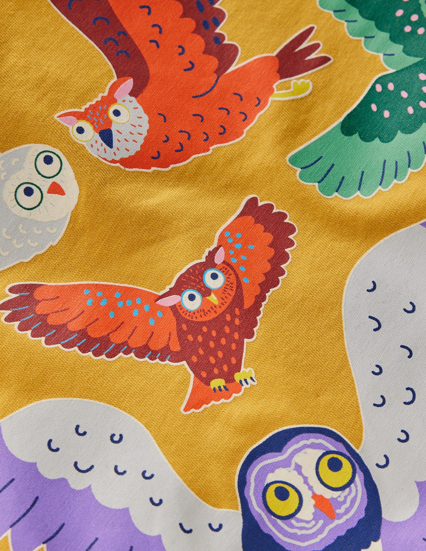 Long Sleeve Glow T-shirt-Canary Yellow Owls