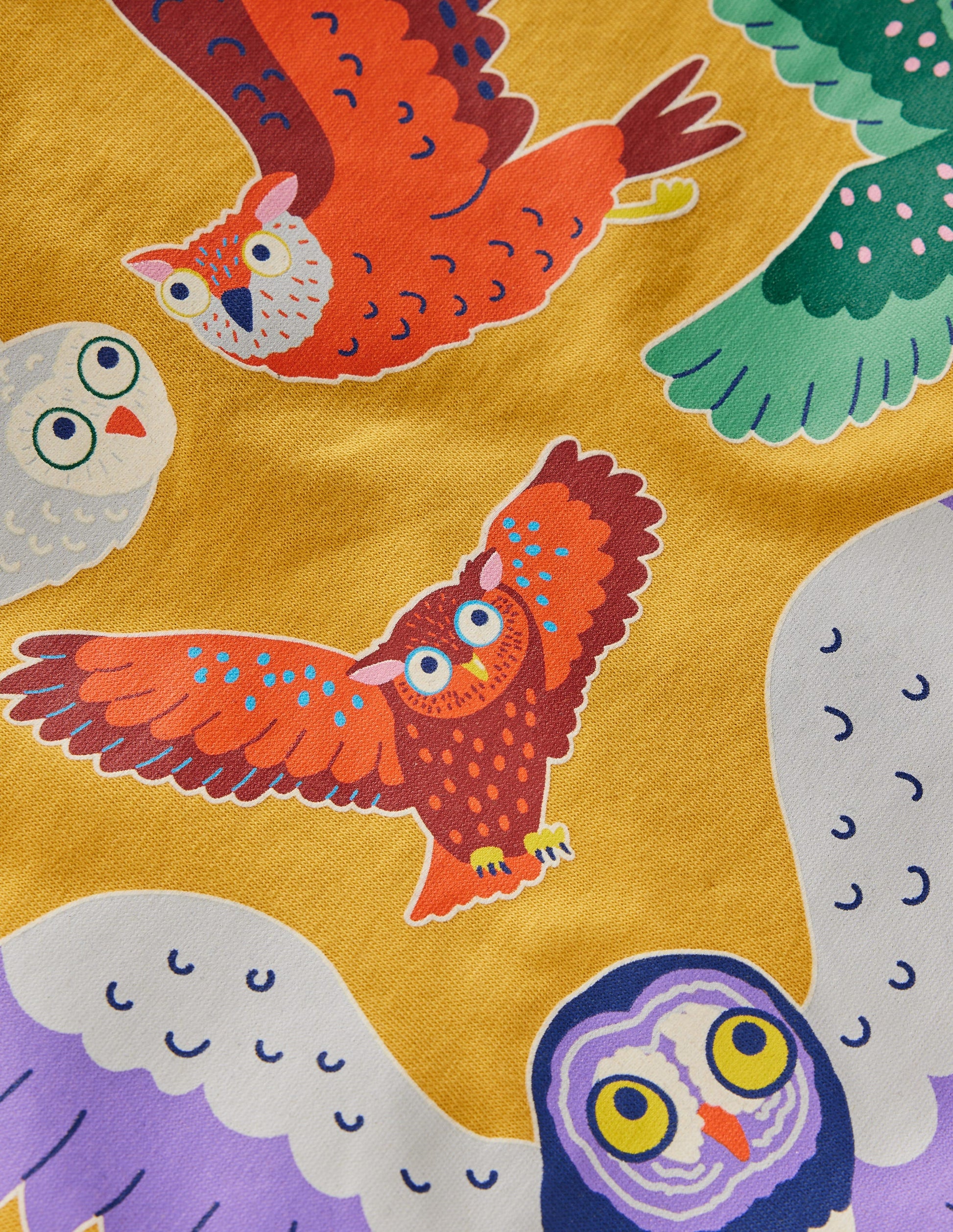 Long Sleeve Glow T-shirt-Canary Yellow Owls-3