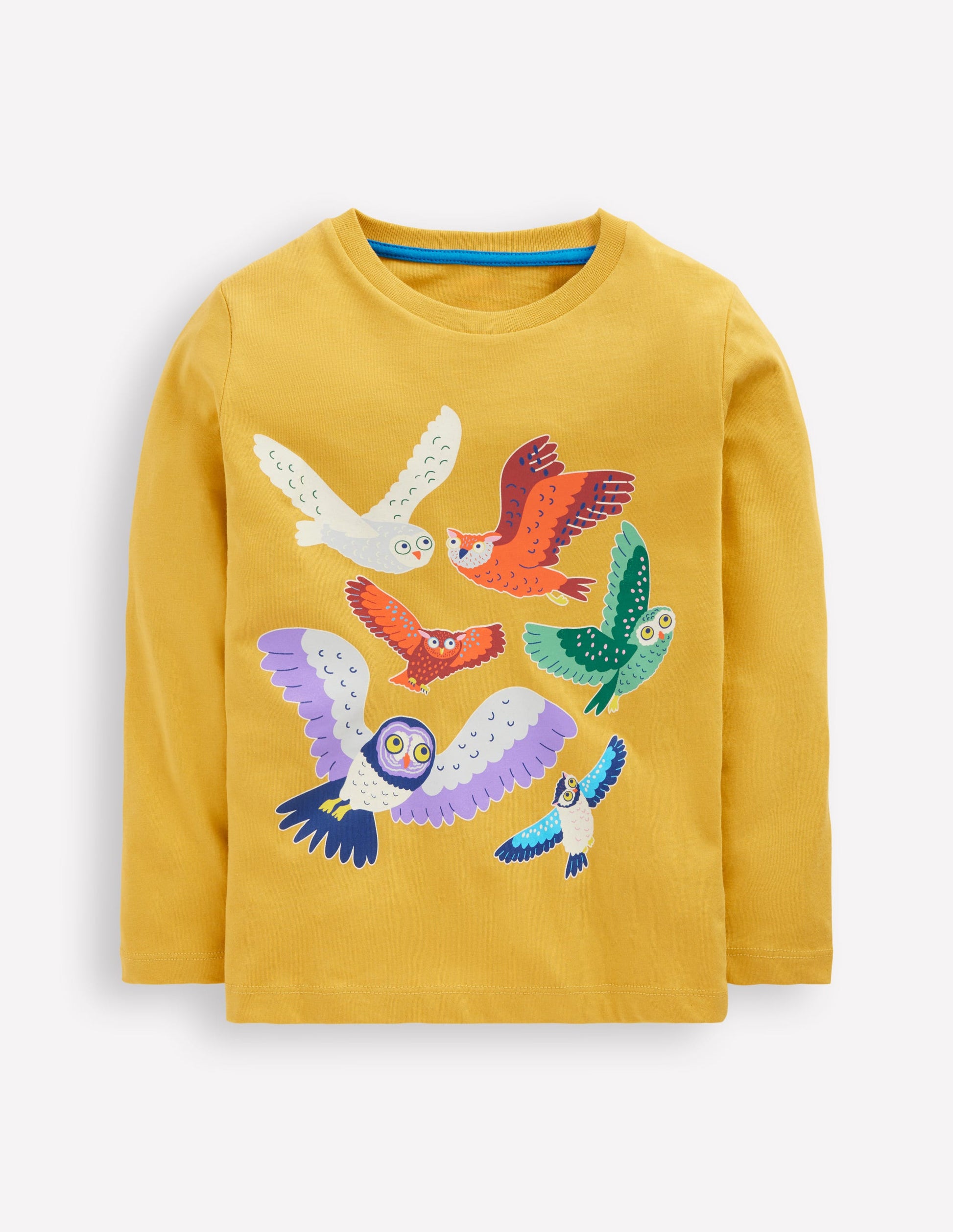 Long Sleeve Glow T-shirt-Canary Yellow Owls-1