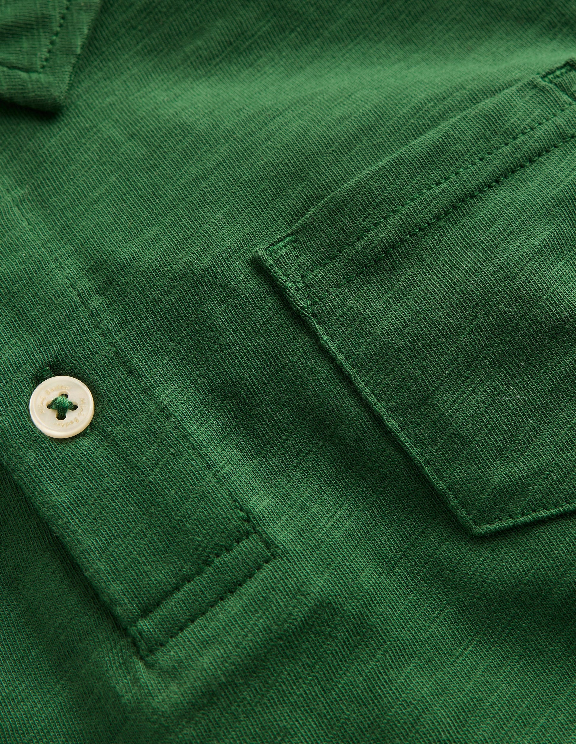 Long Sleeve Slub Polo-Pine Green-3