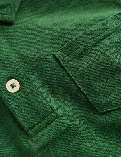 Long Sleeve Slub Polo-Pine Green-3
