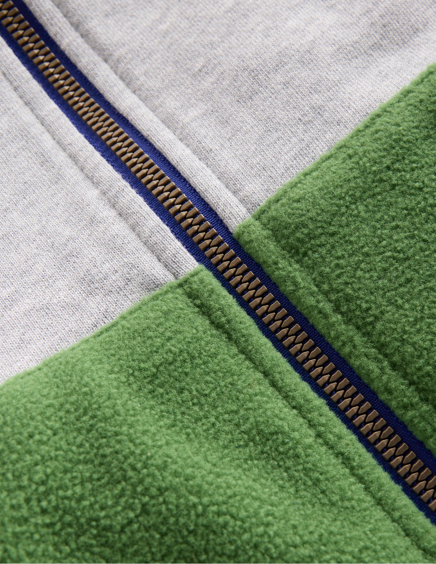 Cosy Zip Through Sweatshirt-Grey Marl Colourblock