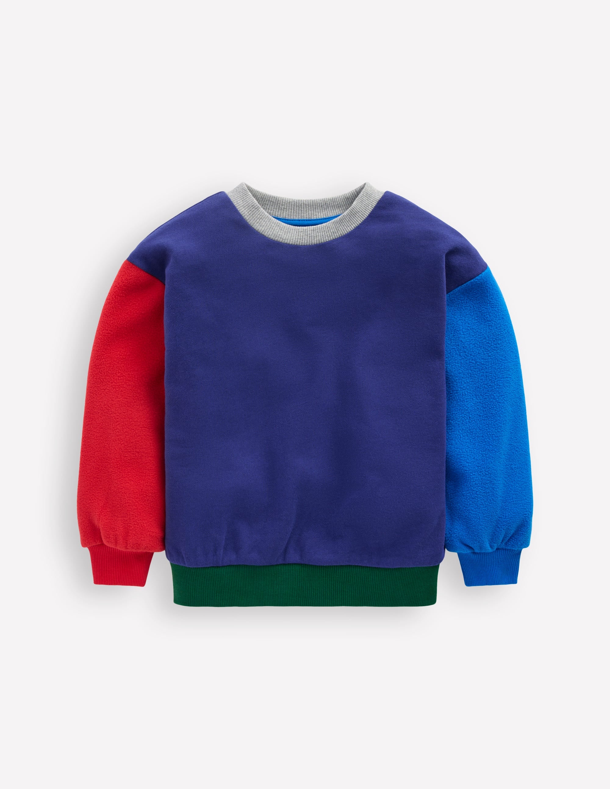 Colourblock Sweatshirt-Blue Colourblock - Image 1