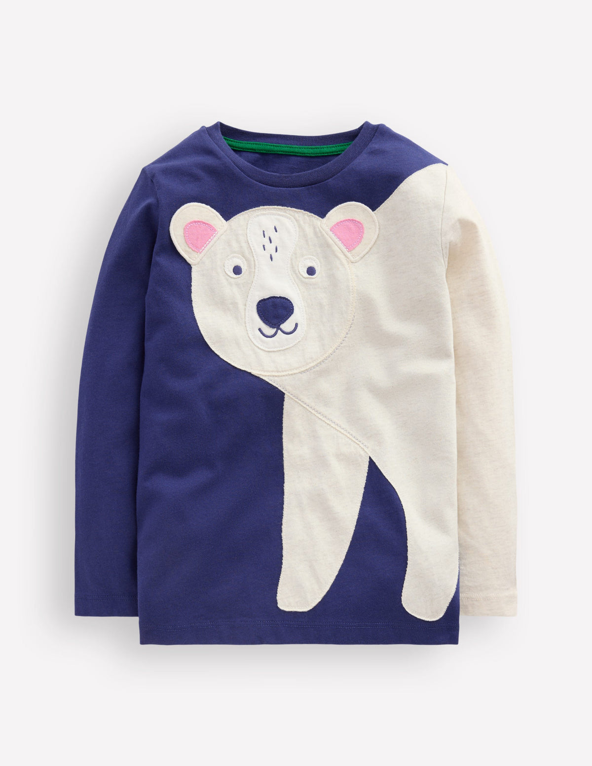 Fun Appliqué T-shirt-Blue Marl Polar bear - Image 1