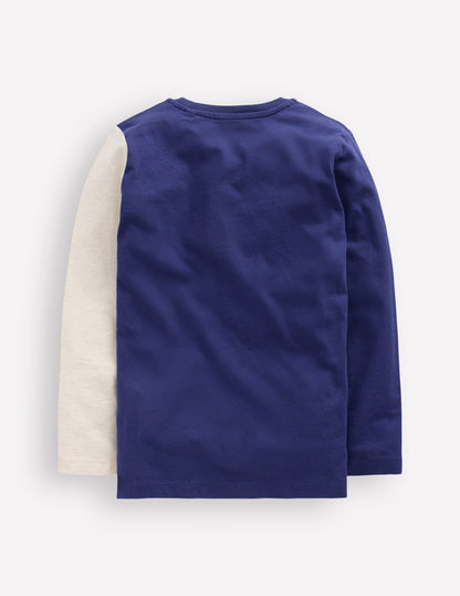 Fun Appliqué T-shirt-Blue Marl Polar bear-2