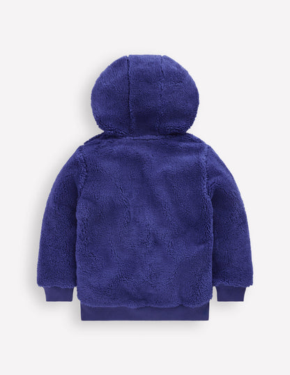 Fleece Half Zip Hoodie-Starboard Blue-2