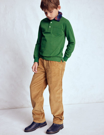 Long Sleeve Smart Polo Shirt-Eden-1