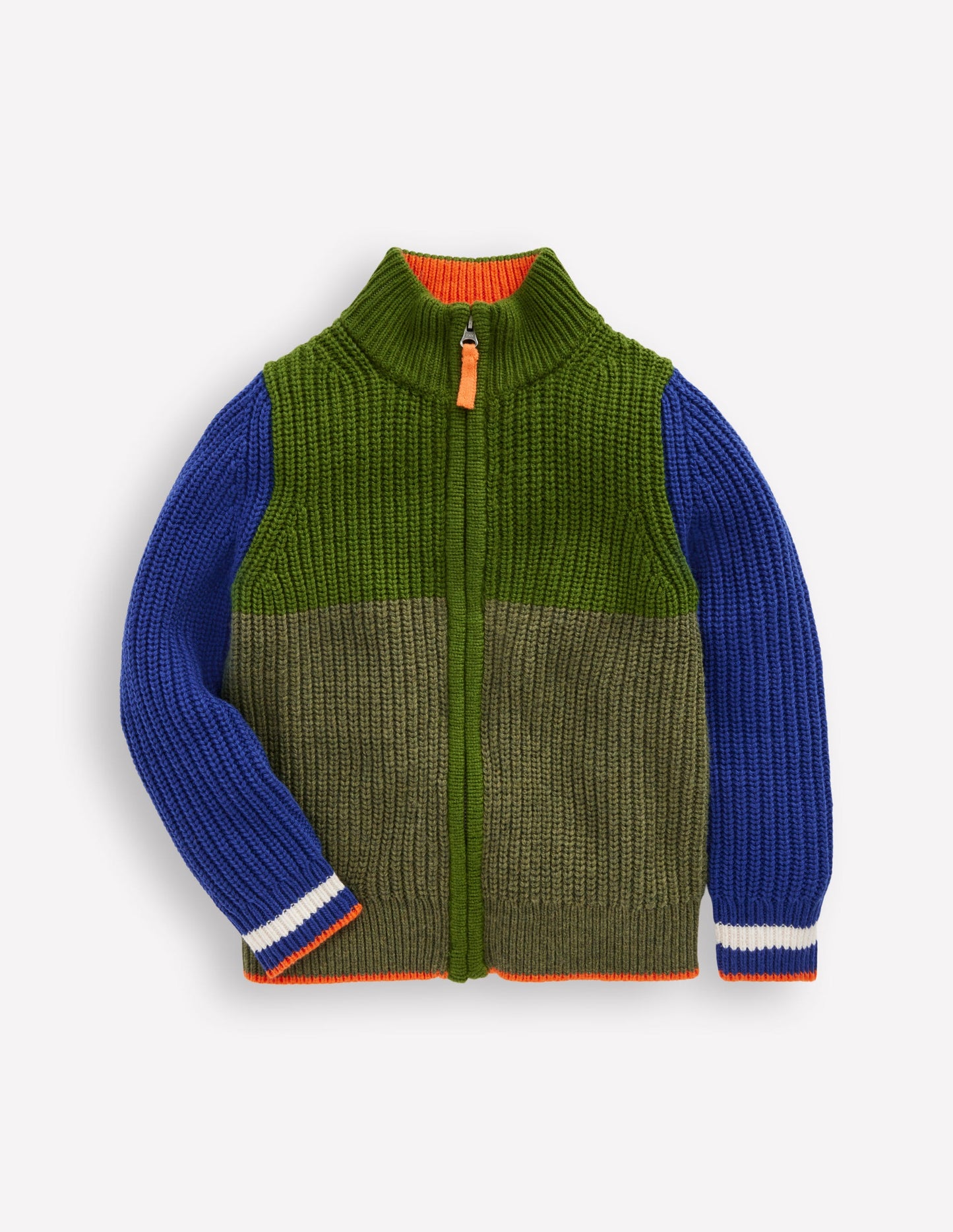 Chunky Zip-Through Jumper-Green