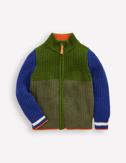 Chunky Zip-Through Jumper-Green-6