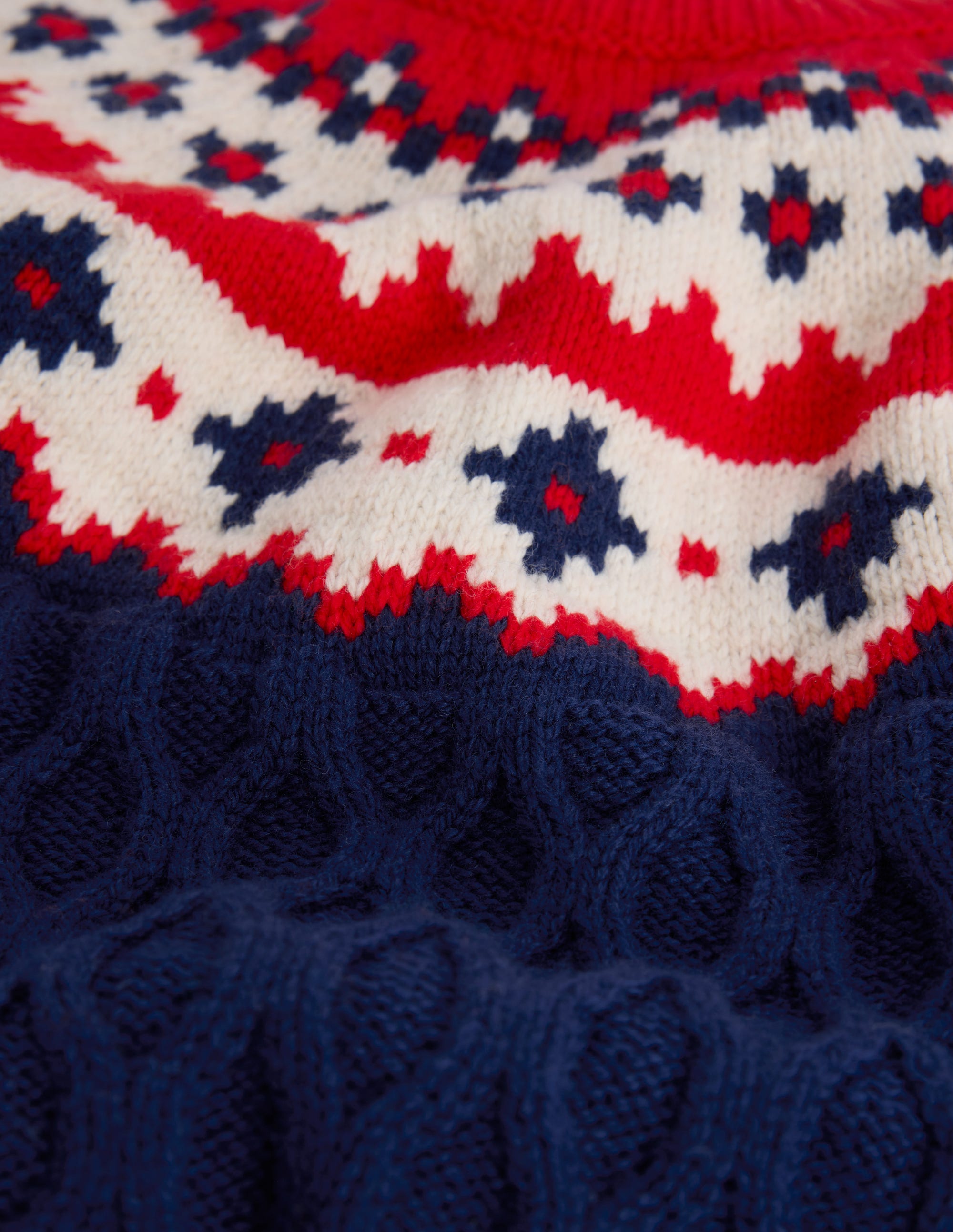 Cable Fair Isle Sweater-Medieval Blue - Image 3
