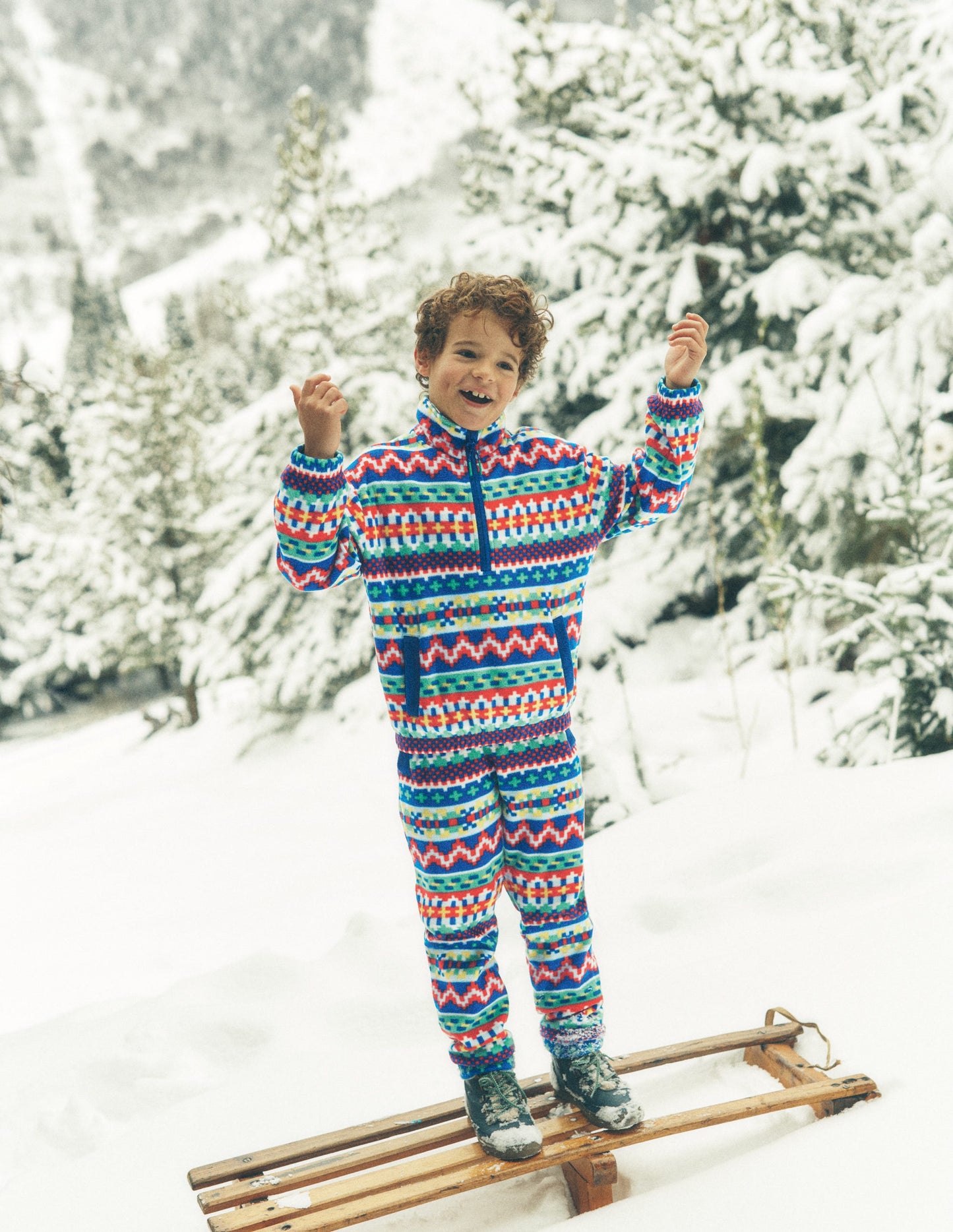 Cosy Geometric Sweatpants-Multi Jacquard