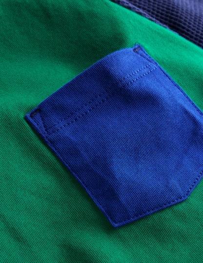 Waffle Mix Raglan-Alpine Green colourblock-3