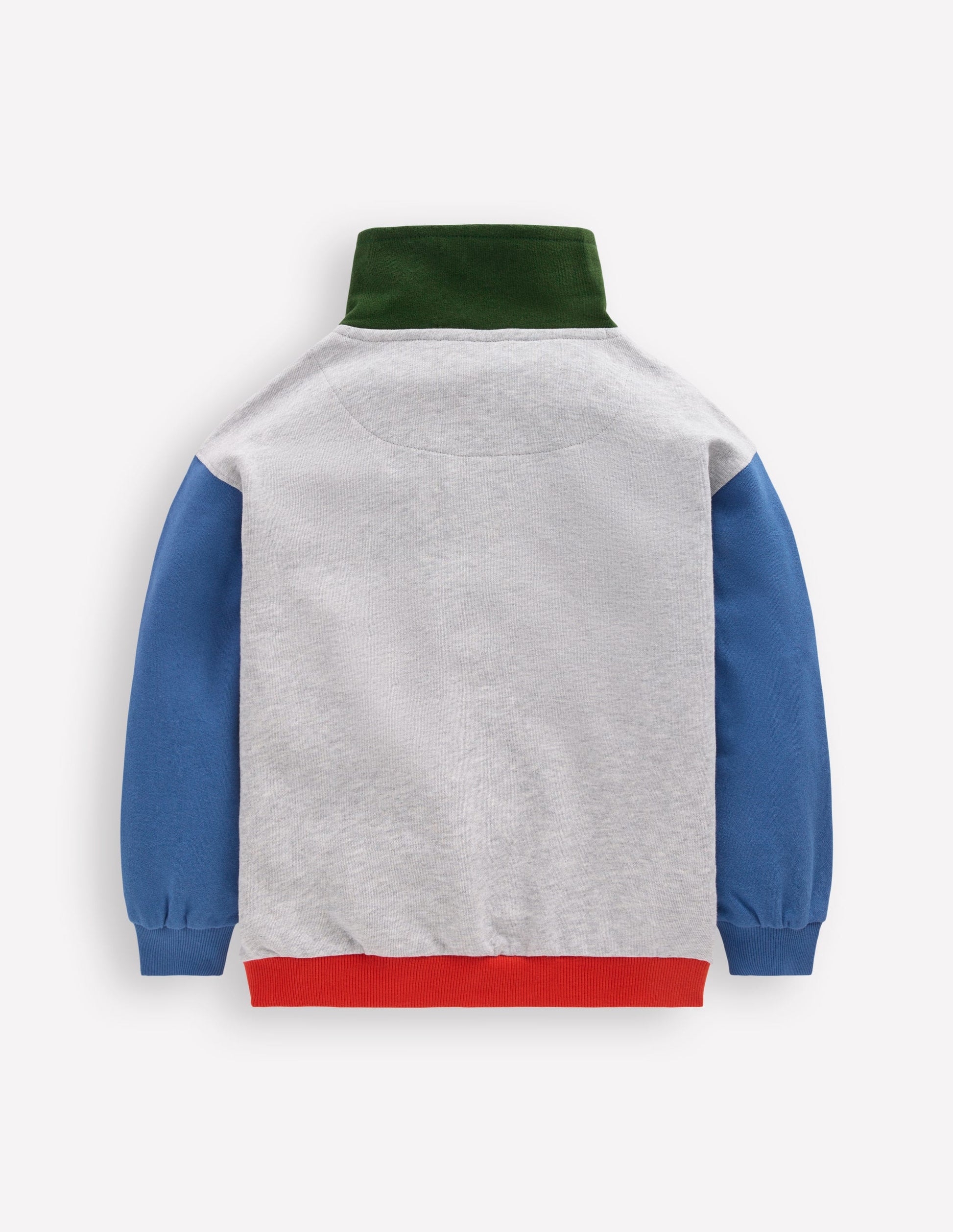 Half-Zip Sweatshirt-Grey Marl Colourblock-7