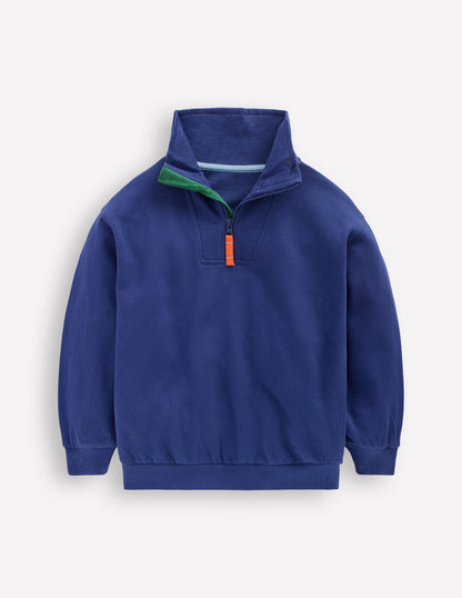 Half-Zip Sweatshirt-Navy-1