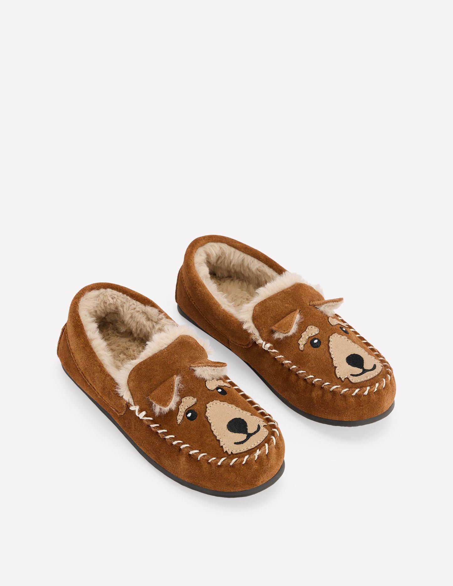 Cosy Suede Slippers-Tan Dog