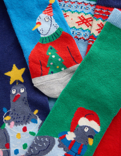 5-pack Festive Socks-Christmas Pigeons-2