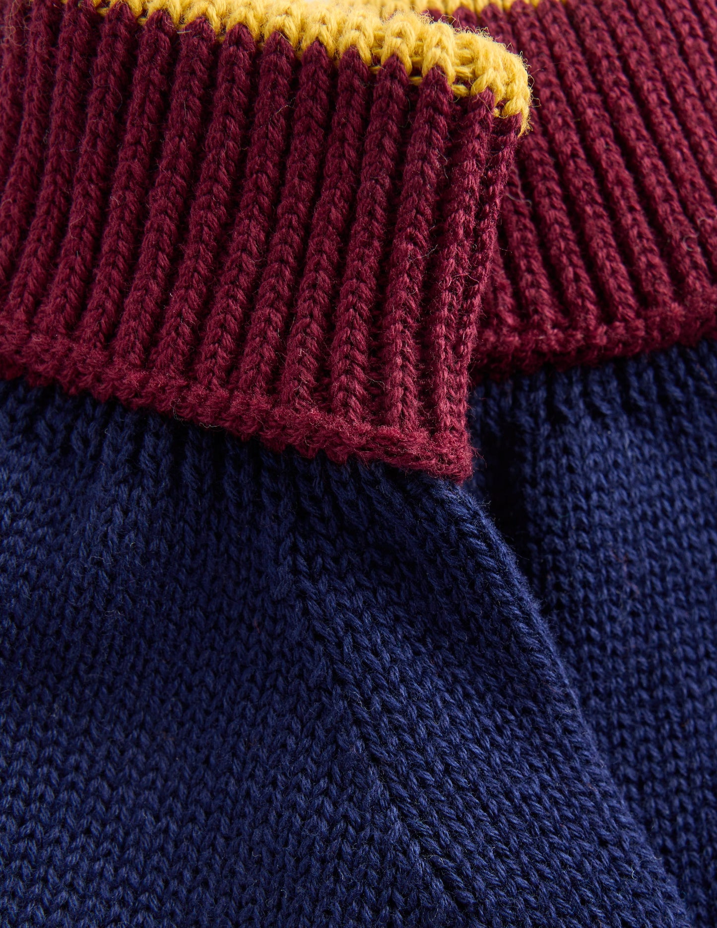 Knitted Gloves-College Navy Colourblock