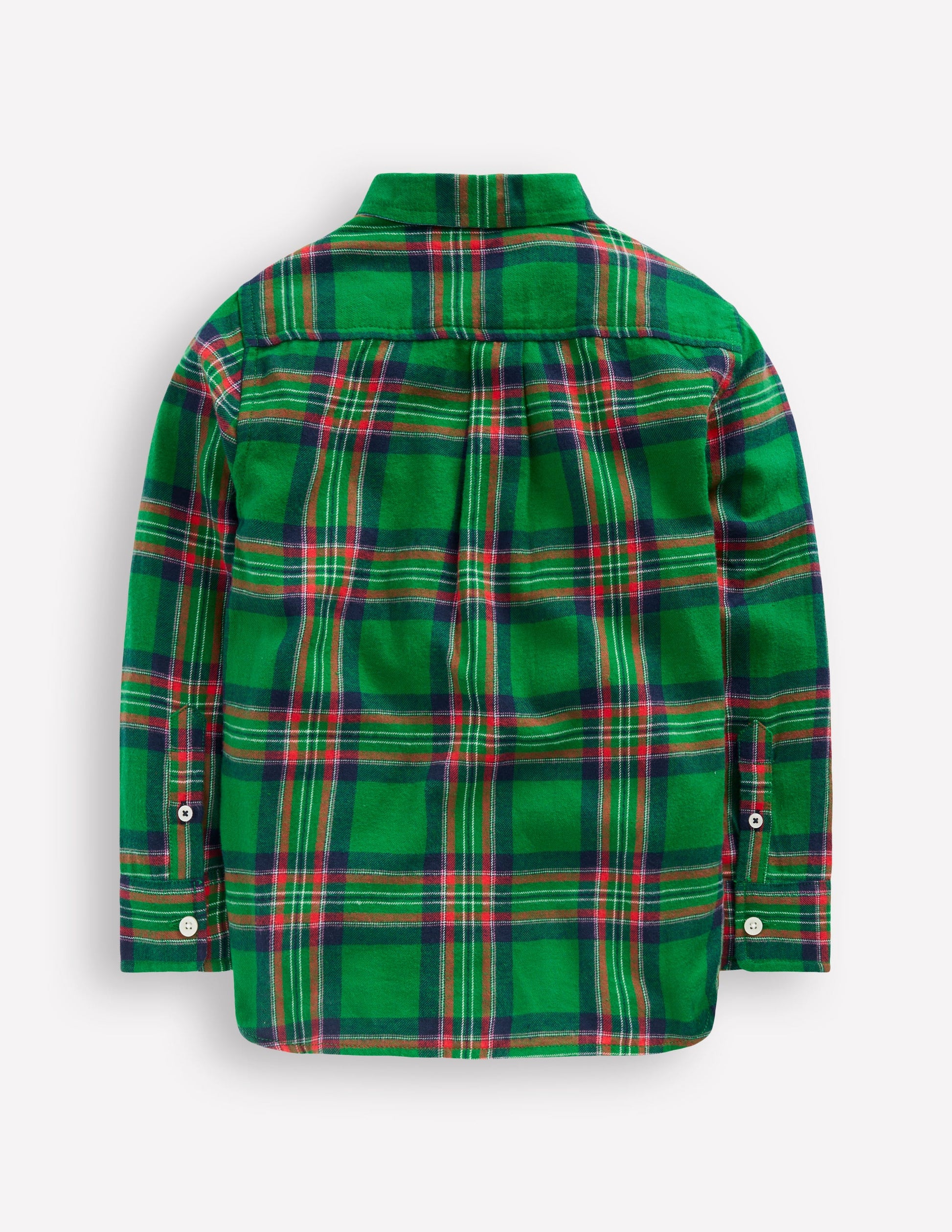 Cosy Cotton Check Shirt-Green Check-2