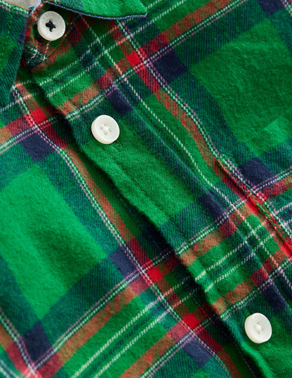 Cosy Cotton Check Shirt-Green Check-3