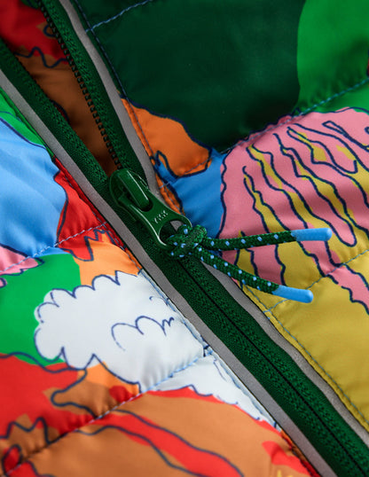 Pack-away Padded Jacket-Multi Volcanoes-6