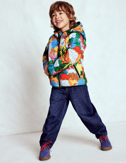 Pack-away Padded Jacket-Multi Volcanoes-1